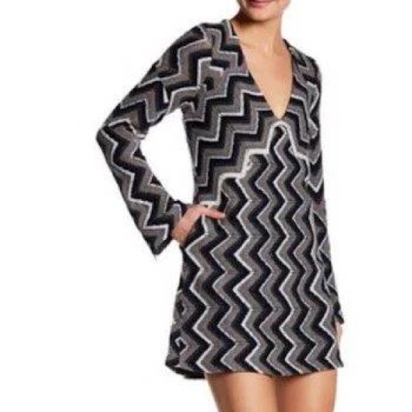 Free People Dresses & Skirts - Free People Rhiannon Wool Chevron Stripe Dress NWT
